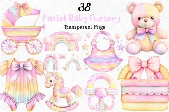 Download Pastel Baby Clipart Watercolor Nursery - Premium Resources