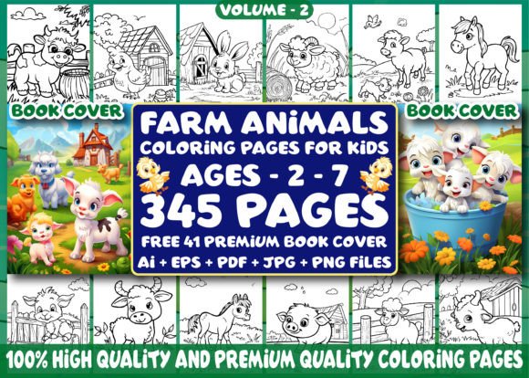 Download 345 Farm Animals Coloring Pages for Kids - Premium Resources