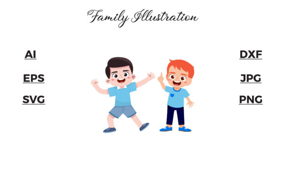 Download Family Two Children Illustration Arts - Premium Resources