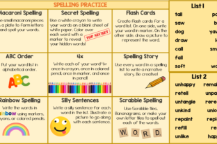 Download Spelling Choice Board - Choice Collection