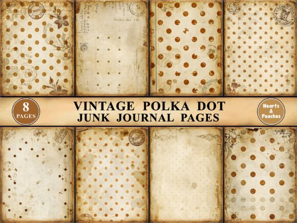 Download Vintage Polka Dot Junk Journal Pages - Premium Bundle