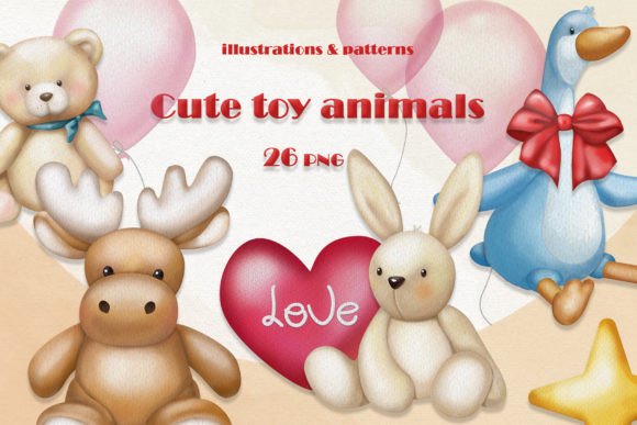 Download Cute Toy Animals Collection - Collection Collection