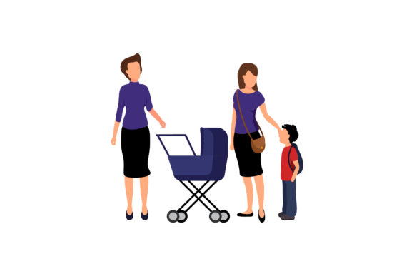 Download Family Mom &amp; Kids Illustration - Kids illustration Collection